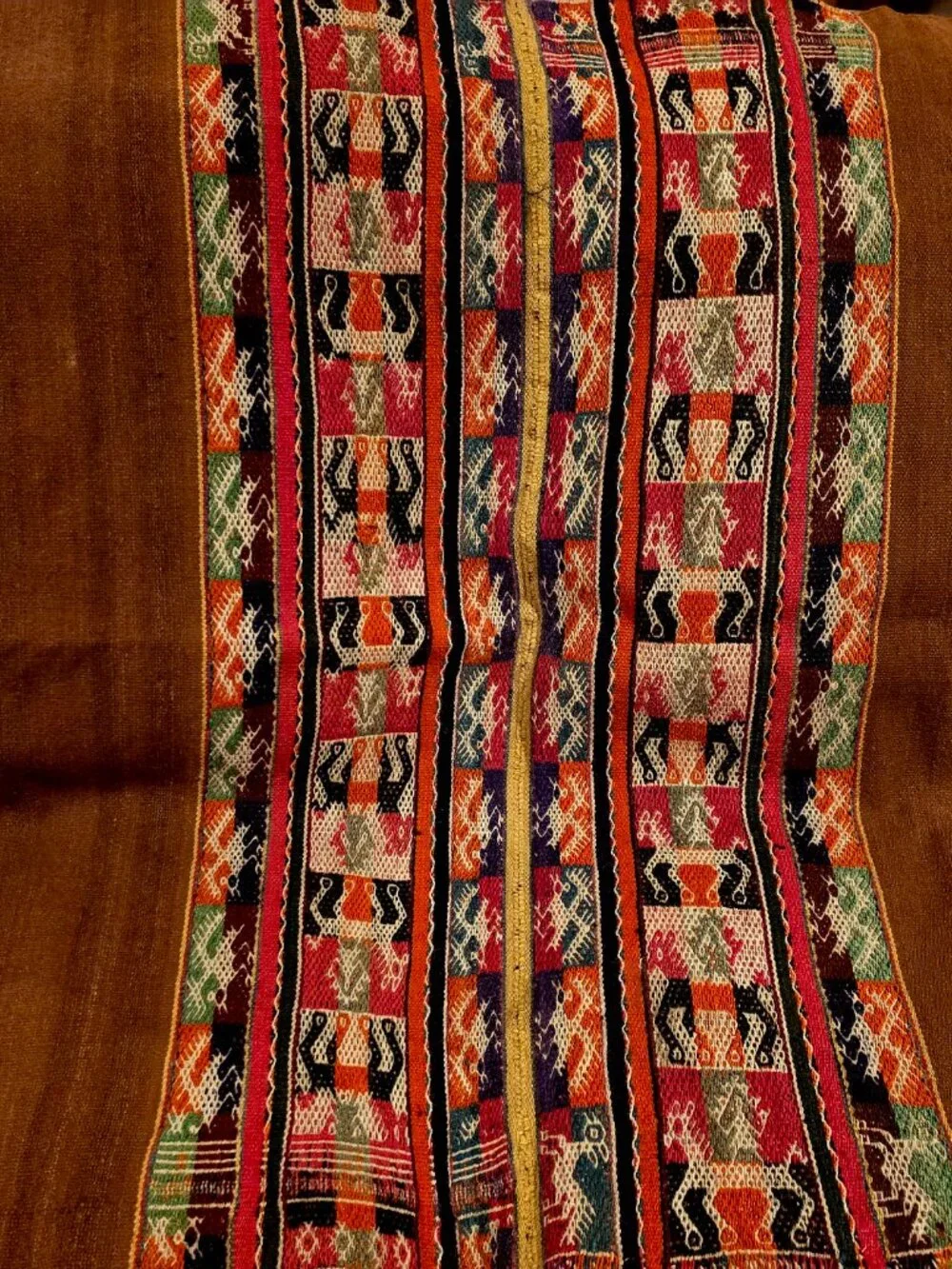 Vintage Peruvian Andean Textile – Pre-Columbian Inspired Woven Wall Art